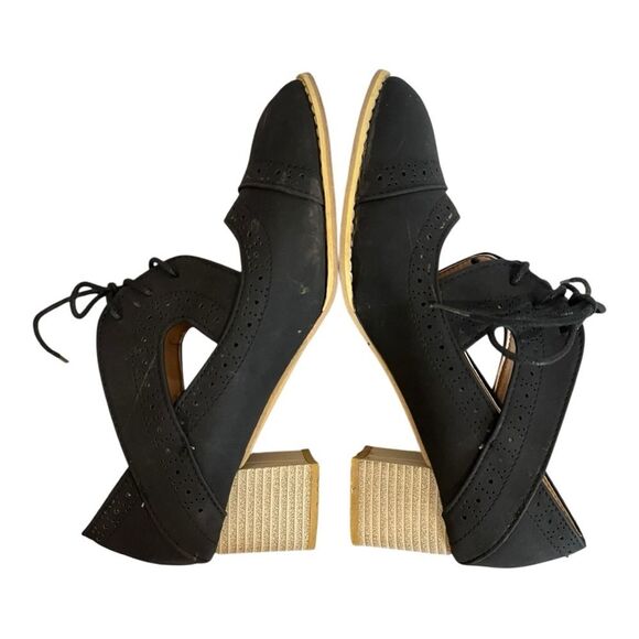 NOKIO Ankle Booties Breathable Retro Short Block Heel Chunky Pointed Toe Cutout - Picture 6 of 10